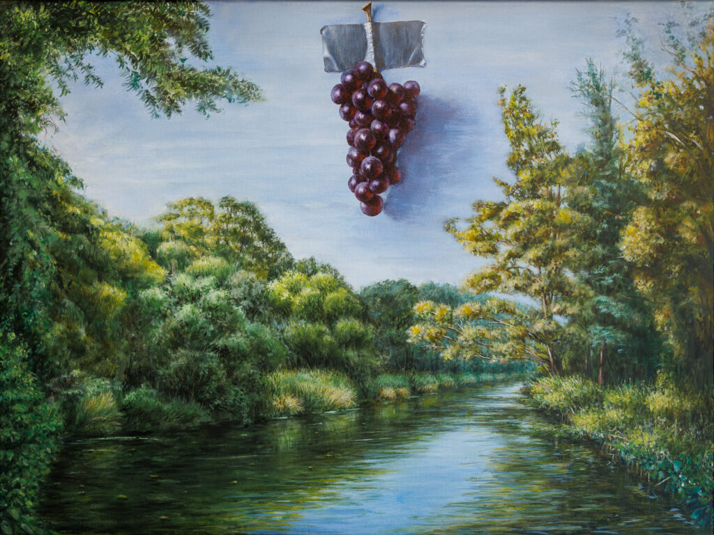 Wein an der Innerste, Acryl/Lwd, 60x80 cm, 2024